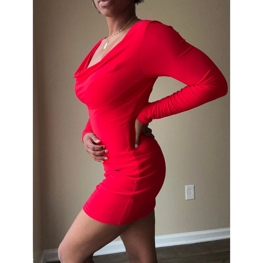 🥶 Siena Red Cowl Neck Dress Size Medium